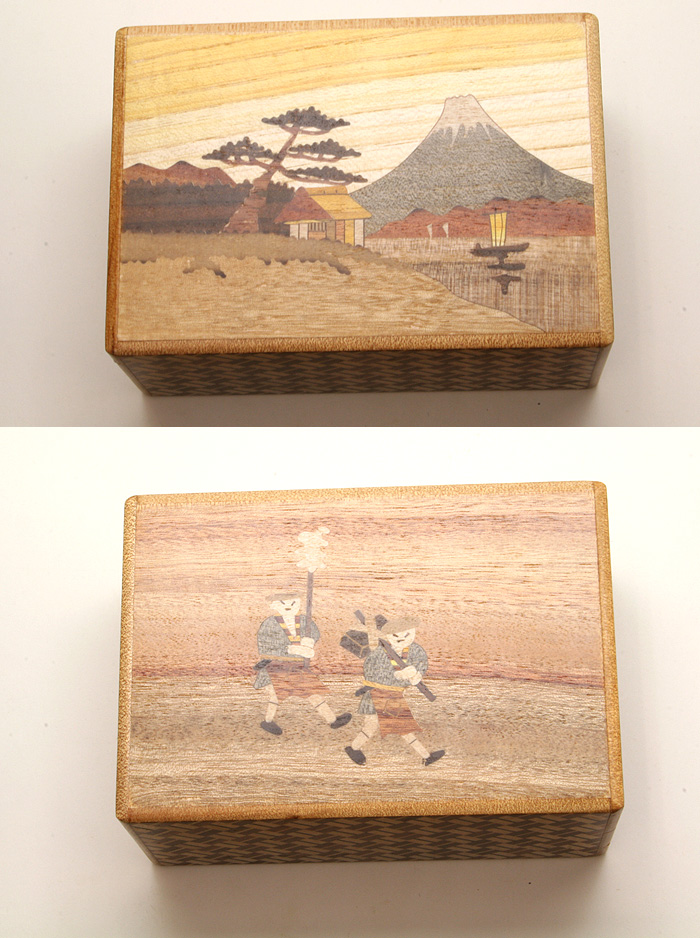Japanese Puzzle box 7steps "Fuji and Yakko"