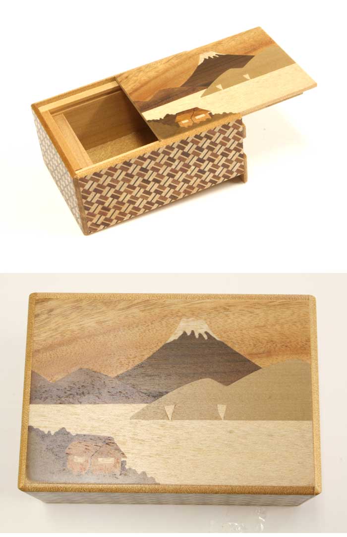 Japanese puzzle box 7steps Mt.Fuji and Ashinoko