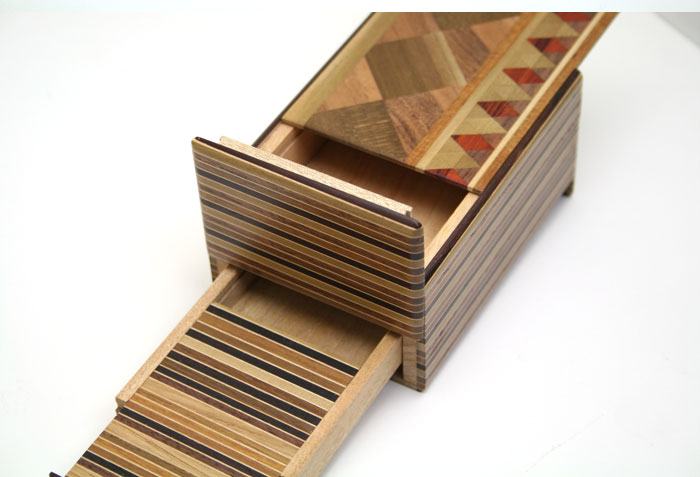 Japanese puzzle box 8steps with sound drawers