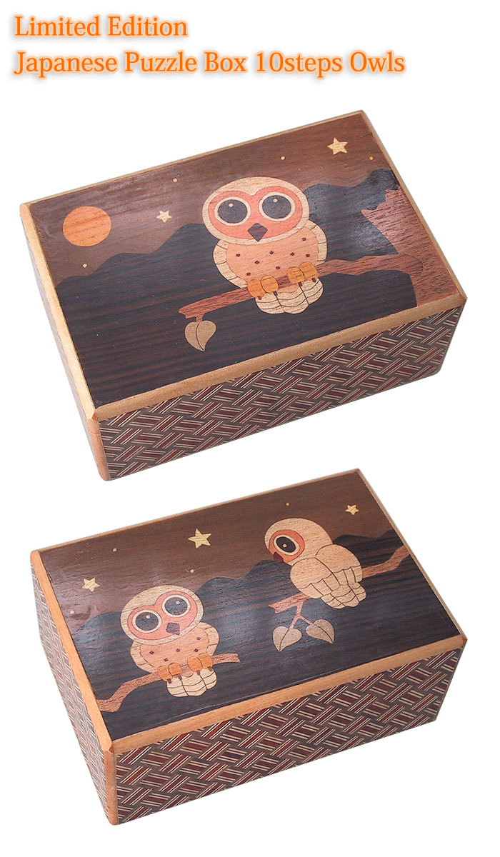 Japanese Puzzle Box 10steps Owls