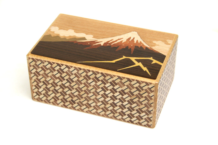 Japanese puzzle box 10steps Kaminari-Fuji and Tsubaki