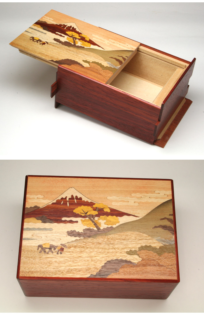 Japanese puzzle box 21+1steps Hakone (red)