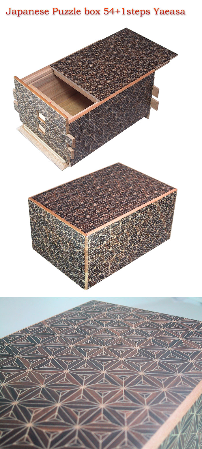 Japanese Puzzle Box 54steps with secret compartment "Yaeasa"