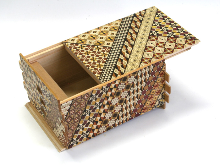 Japanese Decorative Box brain-teaser box browm, 5in Hakone Yosegi 7 Steps prepaid debit cards hidden compartments for adults secret box comes with a gift box wooden puzzle box 