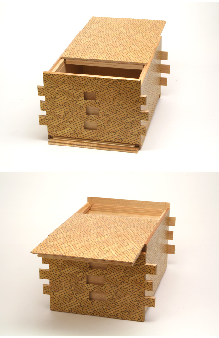 Japanese puzzle box 72steps with secret compartment Kisaya