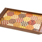 Yosegi Square tray Kikkou small