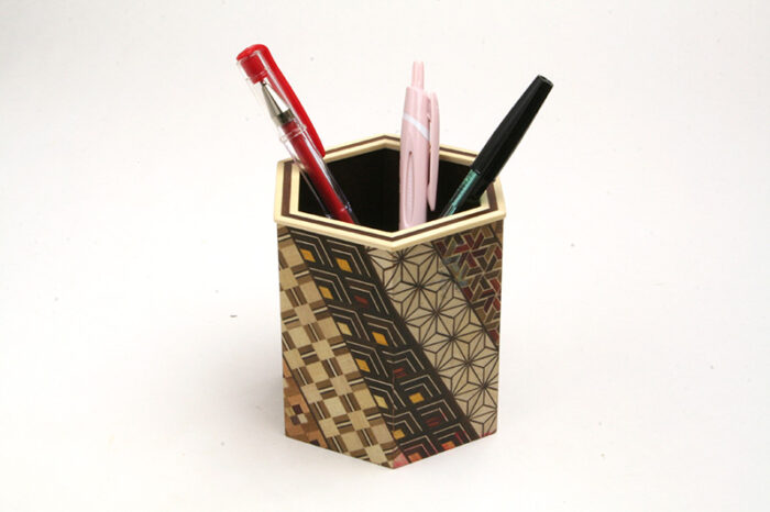 グランパヨーヨー　貯金箱　レトロ　ヤングコクヨ Yosegi pencil Holder Hexagon Koyosegi – Japanese puzzle box
