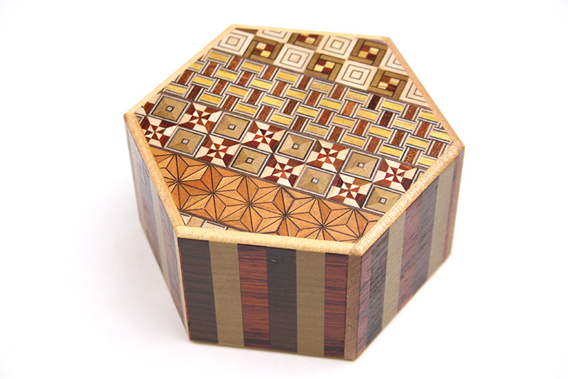 h0607_1 Japanese Puzzle Box 6steps Hexagon - Image 1