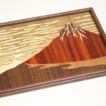 Yosegi Square tray FUJIYAMA